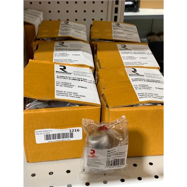 RICHELIEU aluminum die cast knob wibp 1 1/4. lot of 6X20 Count