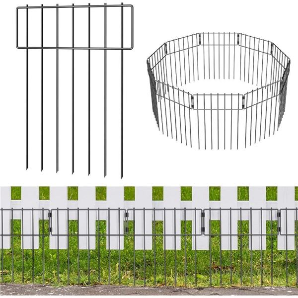 20 Pack Animal Barrier Fence, Total 16.7 Inch(H) X 20.8 Ft(L) No Digging Garden Fence, Rustproof Wir