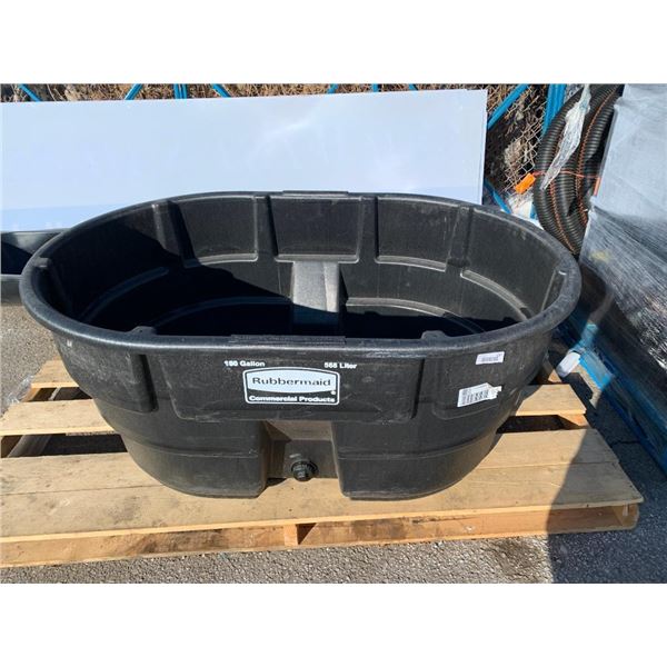 Tubbermaid Commercial Grade Water Trough 150 gallon w/ Drain Spout