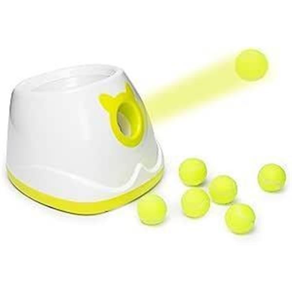 PALULU Automatic Ball Launcher, Dog Toy Ball Thrower, 4 Range Mode, Including 6 2-inch Balls, Suitab