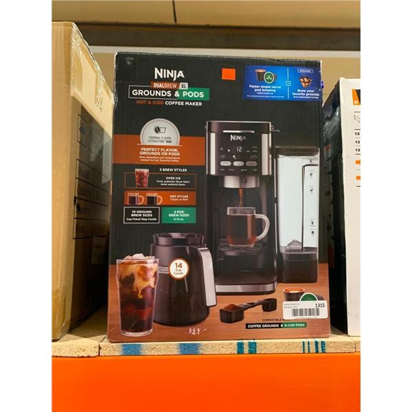 NINJA dualbrew xl grounds & pods, hot & ice coffee maker.