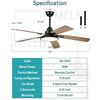 Image 1 : Melkelen Ceiling Fan with Lights and Remote, 52 Inch Outdoor Ceiling Fan with Light, Modern Black Fa