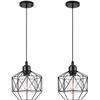 Image 3 : Retro Cage Metal Hanging Lamp Lot of 3  ( Not Exactly as shown in Stock Photo)
