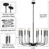 Image 2 : ZemSum 12 Lights Black Chandelier, Modern Chandeliers Ceiling Lights for Dining Room Light Fixtures 