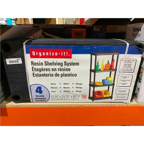 Organize-It! Resin Shelving System 4 Levels 12.25"x24.25"x52"