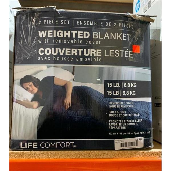 Weighted Blanket w/ Removable Cover 15lb