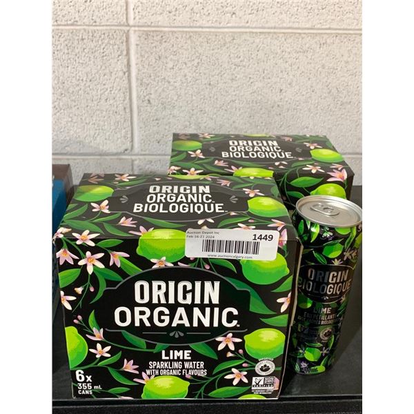 Origin organic lime flavour sparkling water 12x355ml