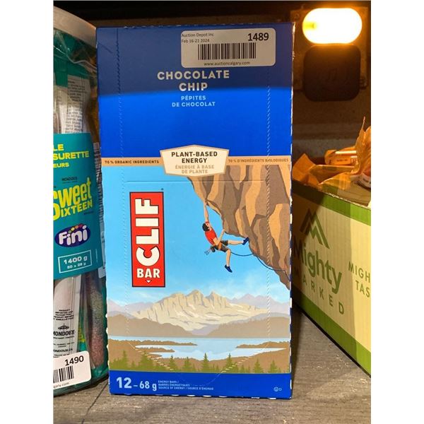 Clif chocolate chip energy bars 12x68g