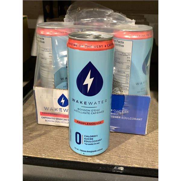 Wake water caffeinated sparkling grapefruit water 12x355ml