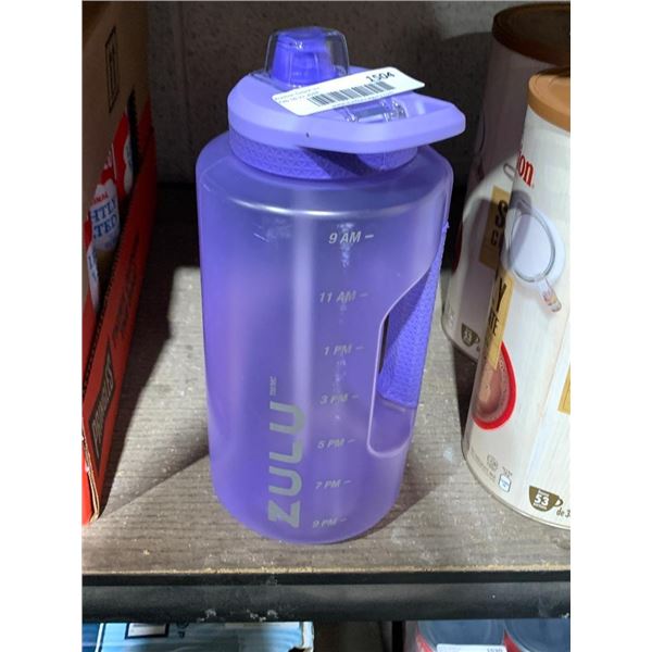 Zulu half gallon plastic water bottle with straw