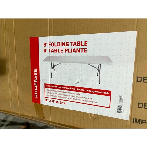 Home Base 8 foot long folding table