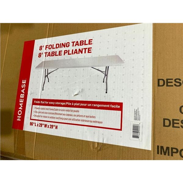 Home Base 8 foot long folding table