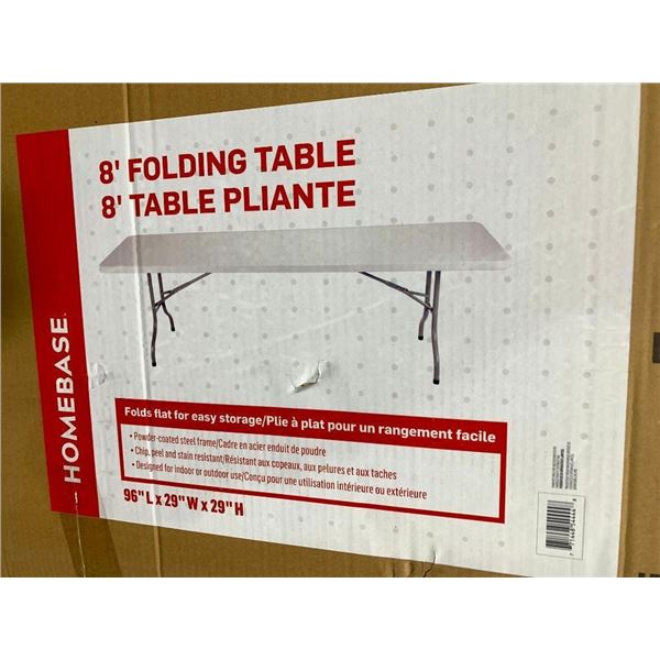 Home Base 8 foot long folding table
