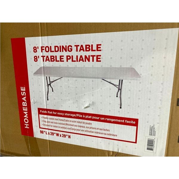 Home Base 8 foot long folding table
