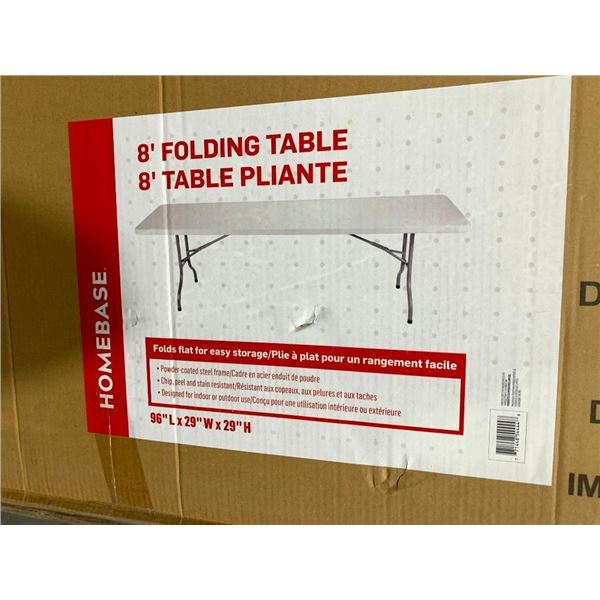 Home Base 8 foot long folding table