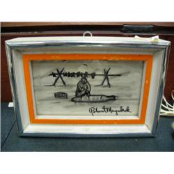 Original pen and ink by Robert Mayokok, image size 3" x 5"