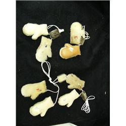 Quantity of 4 Eskimo mitten yo-yos by Maria Anariak from Togiak, Alaska