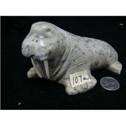 CHOICE on two 6" soapstone walruses by Eric Tetpon III