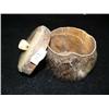 Image 2 : 3" seal skin basket with fossilized ivory finial