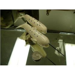 Pair of 4" narwhals by Mark Seegana from King Island, 553c