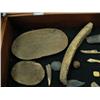 Image 2 : Large collection of whale bone, ivory, jade artifacts from St. Lawrence Island- ulu handle with old 