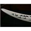 Image 3 : Scrimshawed Ivory Tusk 23" by Qualhapak, bears, walruses, whale and done in Old Bering Sea style, mo