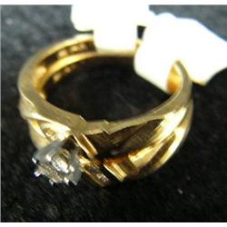 g- Wedding Set 1/4c Diamond with smaller diamonds Replacement Cost $1600 (3)