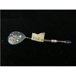Choice on 4 Silver and Enameled Russian Imperial Cloissene Spoons (3)