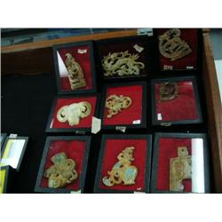 Set of 9 Ancient Chinese Jade Sculptures, hundreds of years old- $1000 mininum bid (3)