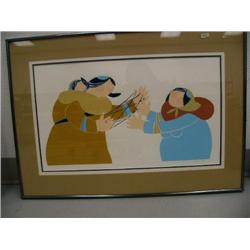 Triple Matted and framed print by Rie Munoz "Eskimo Game 131/200 1983  20" x 28" Frame Size (3)