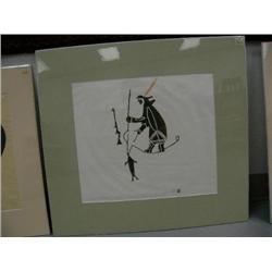 Cape Dorsett Print Matted and Shrink wrapped, I.S. 14" x 16" "Caught Seal"  (brown mark near top tha