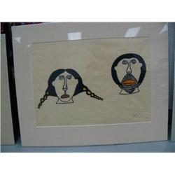 Cape Dorsett Print Matted and Shrink wrapped, I.S.  14" x 20"   "My husband and I" 4/46  1971 by Eey