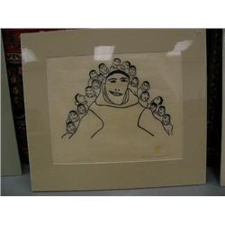 Cape Dorsett Print Matted and Shrink wrapped, I.S. 13" x 16"  "Giant"  17/50  1972 by Kayuryuk Iksir