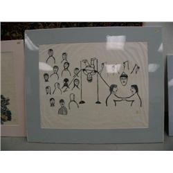 Cape Dorsett Print Matted and Shrink wrapped "Games", 7 of 50, done in 1972, by Qarliksaq Mannik, 22