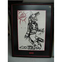 Original "Spirit Dancer" by Ray Halveston- 21" x 14-1/2", double-matted and framed  (74)