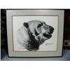 Image 1 : Fred Machetanz print of a polar bear- 15-1/2" x 19-1/2", double-matted and framed (74)