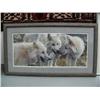 Image 1 : 329 of 6061 print by C. Brend of 3 white wolves- 16" x 35", double matted and in wood frame (3)