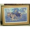 Image 1 : 104 of 950 print by Fred Machetanz of dog musher- triple matted and framed, 20" x 31-1/2" (3)