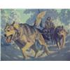 Image 2 : 104 of 950 print by Fred Machetanz of dog musher- triple matted and framed, 20" x 31-1/2" (3)