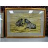 Image 1 : Double matted and framed print of zebra by David Shepherd, 19-1/2" x 31" (74)