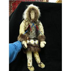 CHOICE on two 23" seal skin doll with ivory face by Maria Anariak of Togiak