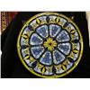 Image 1 : Round leaded glass with flower center, diameter 24"