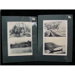 4 prints on 2 mattedd and shrink wrapped pieces- "Poling on the Yukon", Yukon village, family photo,