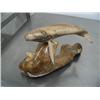 Image 2 : 9" whale bone whale mounted on walrus jawbone with tooth