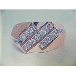 Diamond Man's Ring 14 K yellow gold- Diamonds are full and baguette cut, approx. 0.75 carats- estima