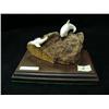 Image 2 : White ivory killer whale chasing seal mounted on whale bone on wood base- 6" length, 4" height (3)