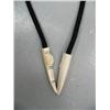 Image 3 : CHOICE on 2 bolo ties: J. Mayac with 2 puffins; fossilized ivory of elephant and drops are kayaks by