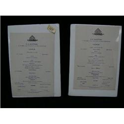 Lo of 2 lunch menus from the Alaska Steamship Co. 1944