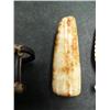 Image 3 : Lot of 3: Baleen sled, fossilized ivory pin, carved white ivory pin done by Robert Kokuluk
