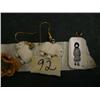Image 2 : Lot of 3: 2 pairs of seal skin and beaded earrings, musk ox ivory earrings, and scrimshawed ivory pe